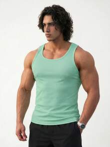 Ironwick 3 piezas Camisetas de tirantes casuales de unicolor de cuello redondo para hombre, tops deportivos, paquete de camisetas básicas, camisetas de baloncesto para hombre, sudaderas para hombre - Multicolor - Ver 3