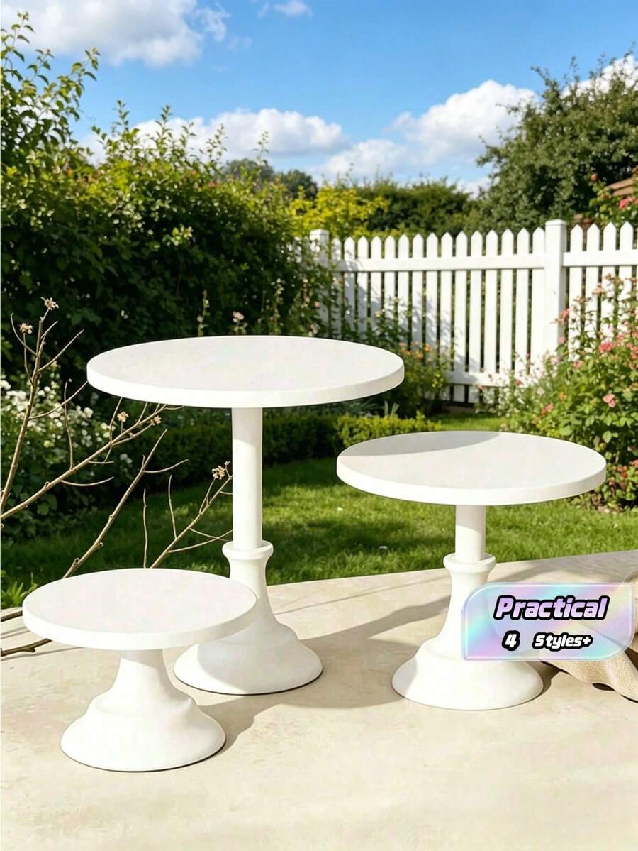 1/3pcs Metal Cake Stand - 8/10/12 Inch White Dessert Display Rack, Suitable For Wedding Birthday Party Decoration, Cake Decorating Supplies, Dessert Table Decor, Cake Tray, Pastry Rack, Treat Stand, Tall White Iron Dessert Table Display Rack,