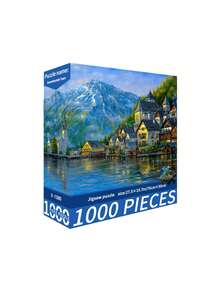 New-1000片裝拼圖玩具，尺寸70cm*50cm，油畫風景與卡通圖案，成人舒壓，裝飾藝術品，適合萬聖節、聖誕節、生日禮物 - 彩色 - 查看 20