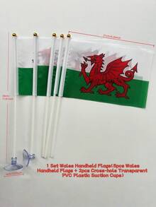 5/15Set UK England Scotland Wales Northern Ireland Colorful Hand Held Flags With 5 Poles 2 Cross Hole Transparent PVC Suction Cups Polyester Fabric For Party Festival Celebration World Cup Euro Outdoor Decoration - A - View 17