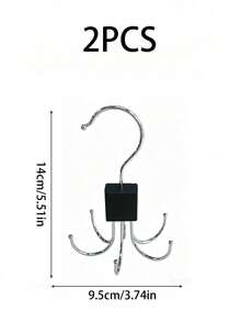 1/2Pcs This Belt Hook Holder Features 6 Hooks, A 360° Rotating Design, And Saves Space. It Can Also Be Used To Store Bras, Vests, Ties, Scarves, Wallets, Etc. Suitable For Gender-Disclosure Parties, Birthdays, Weddings, Gatherings - Multicolor - View 9