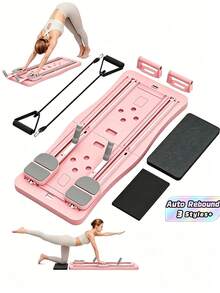 1pc Pilates Skateboard (With Automatic Rebound Board) -4-In-1 Foldable Home Fitness Board, Full Body Exercise System, Suitable For Strength Training, Aerobic Exercise, And Home Fitness - Multicolor - View 3