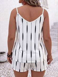 Ladies' Hot Selling And Popular Striped Leisure Vacation Two Pieces Set - Multicolor - View 2