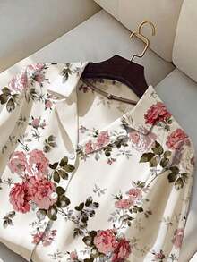 GlowEve CURVE Women's Summer Floral Print Bohemian Blouse, Casual Vacation Shirt - Multicolor - View 4