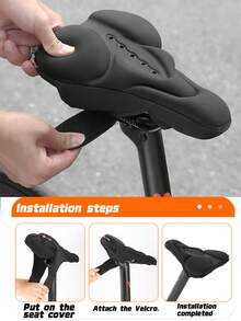 Capa de Selim de Bicicleta, Silicone de Alta Elasticidade. Capa de Selim Respirável e Absorvente de Choque para Bicicleta de Montanha/Estrada, Equipamento de Ciclismo, Capa de Selim de Bicicleta de Alta Elasticidade, Capa de Assento Macia de Espuma Grossa, À Prova d'Água, Projetada Especialmente para o Escroto, Almofada de Assento Escrotal, Prevenção da Fadiga Escrotal para Ciclismo de Longa Duração, Capa de Selim Respirável e Absorvente de Choque para Bicicleta de Montanha/Estrada, Equipamento de Ciclismo - Multicolorido - Visão 11