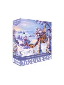 New-1000片裝拼圖玩具，尺寸70cm*50cm，油畫風景與卡通圖案，成人舒壓，裝飾藝術品，適合萬聖節、聖誕節、生日禮物 - 彩色 - 查看 26