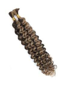 2pcs Braiding Hair Bulk No Weft Deep Wave Crochet Human Hair Paino Color P27/30# Virgin Human Hair Extension Knotless Braids Hair Extensions - S4/27 - View 2