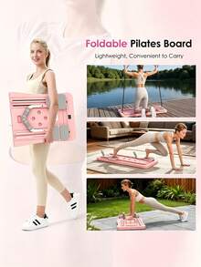1pc Pilates Skateboard (With Automatic Rebound Board) -4-In-1 Foldable Home Fitness Board, Full Body Exercise System, Suitable For Strength Training, Aerobic Exercise, And Home Fitness - Multicolor - View 4