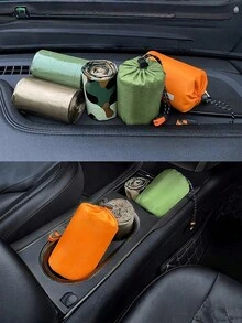 3Pcs Emergency Sleeping Bag Set With Whistle & Storage Bag. Polyester Thermal Blanket, Lightweight & Portable. Ideal For Camping, Hiking, Backpacking And Disaster Situations Like Earthquakes, Hurricanes To Keep Warm. - Orange Emergency Sleeping Bag - View 10