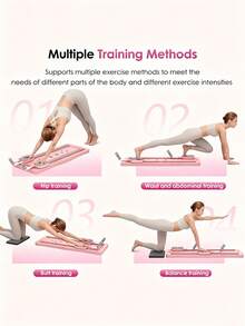 1pc Pilates Skateboard (With Automatic Rebound Board) -4-In-1 Foldable Home Fitness Board, Full Body Exercise System, Suitable For Strength Training, Aerobic Exercise, And Home Fitness - Multicolor - View 6