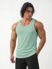 Ironwick 3 piezas Camisetas de tirantes casuales de unicolor de cuello redondo para hombre, tops deportivos, paquete de camisetas básicas, camisetas de baloncesto para hombre, sudaderas para hombre - Multicolor - Ver 2