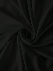 GlowEve 女士时尚针织深V领短袖收腰开襟金属纽扣优雅浪漫休闲日常穿着、工作、晚宴、春夏T恤 - 黑色 - 查看 6