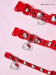 HELLO KITTY AND FRIENDS | PETSIN 1件紅色卡通熱轉印寵物項圈，清晰且耐褪色印花，可愛時尚。可調節快速釋放TY扣，適用於貓、小貓和小狗，時尚寵物的必備配件 - 紅色 - 查看 8