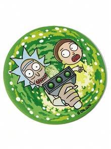 Rick and Morty X SHEIN 科幻卡通印花PU皮革汽車杯墊組，通用防滑杯架墊，防震吸水杯墊，適用於汽車、居家與辦公室 - A - 查看 3