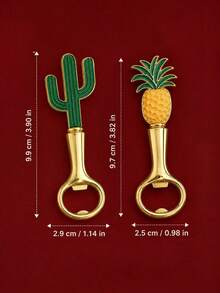 Zazumi 1pc/2pcs Zinc Alloy Beer Bottle Opener, Creative Cactus Shaped Opener, Metal Mini Gift For European And American Parties - Multicolor - View 14