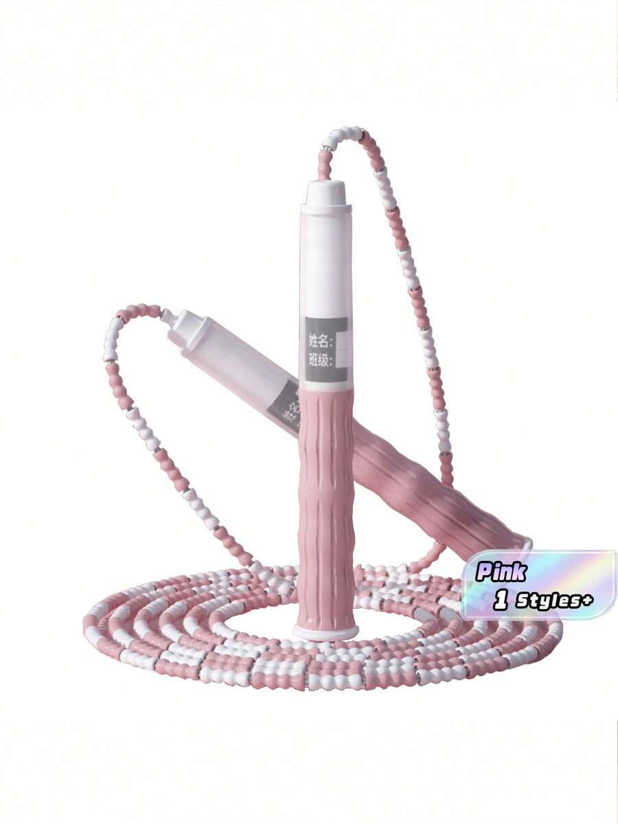 1Pc Adjustable Bamboo Jump Rope, Anti-Tangle Soft Beaded Skipping Rope, Fast Speed Fitness Rope For Men Women Workout - Multicolor - View 1