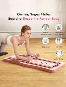 1pc Pilates Skateboard (With Automatic Rebound Board) -4-In-1 Foldable Home Fitness Board, Full Body Exercise System, Suitable For Strength Training, Aerobic Exercise, And Home Fitness - Multicolor - View 9