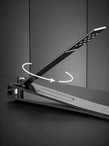 Black Large Straight Edge Nail Clipper, Stainless Steel Sharp Fingernail Cutter With Anti-Slip Handle, Portable Manicure Tool For Men & Women - Black - View 8