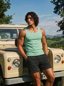 Ironwick 3 piezas Camisetas de tirantes casuales de unicolor de cuello redondo para hombre, tops deportivos, paquete de camisetas básicas, camisetas de baloncesto para hombre, sudaderas para hombre - Multicolor - Ver 7