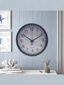 Plastic Round Wall Clock, Battery Operated Quiet Non-Ticking Analog Wall Clock, Suitable For Living Room, Bedroom, Home Decor, Classic Household Art Decor, Kitchen, Office (Batteries Not Included) - White - View 4