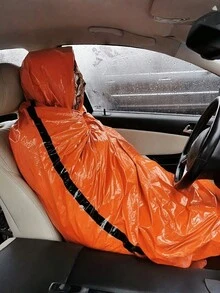 3Pcs Emergency Sleeping Bag Set With Whistle & Storage Bag. Polyester Thermal Blanket, Lightweight & Portable. Ideal For Camping, Hiking, Backpacking And Disaster Situations Like Earthquakes, Hurricanes To Keep Warm. - Orange Emergency Sleeping Bag - View 6