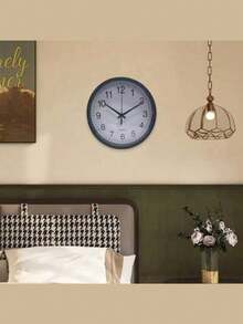 Plastic Round Wall Clock, Battery Operated Quiet Non-Ticking Analog Wall Clock, Suitable For Living Room, Bedroom, Home Decor, Classic Household Art Decor, Kitchen, Office (Batteries Not Included) - White - View 2
