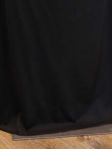 Vestido formal negro para adolescentes, vestido ajustado con tirantes finos y cuello cuadrado, tela ligera y suave, adecuado para vacaciones, graduación, regreso a la escuela, temporada de bodas, eventos formales y fiestas - Negro - Ver 5