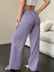 EMERY ROSE Pantalones casuales de verano para mujer de unicolor con cintura elástica y cordón, con bolsillos, ropa de talla grande para otoño - Multicolor - Ver 2