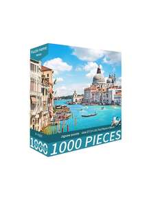 New-1000片裝拼圖玩具，尺寸70cm*50cm，油畫風景與卡通圖案，成人舒壓，裝飾藝術品，適合萬聖節、聖誕節、生日禮物 - 彩色 - 查看 24