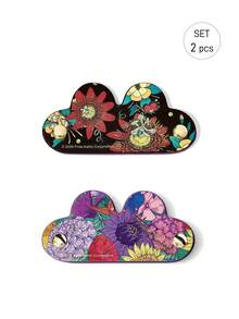 Frida Kahlo X SHEIN 2pcs PU Leather Cable Organizer Bag With Logo, For Organizing Power Cords, Data Cables, Headphones, Etc., With Metal Buckle For Easy Use, Suitable For Students For School, Mexican Style, Art Floral, Artist, Frida - Multicolor - View 7