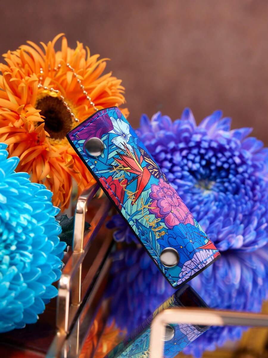 Frida Kahlo X SHEIN 花卉主題 4 件組金屬美甲與足部護理套組,附收納袋,專業指甲修整工具組含角質層修剪工具,適合藝術愛好者與美容愛好者的完美禮物 - 彩色 - 查看 1