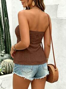 EMERY ROSE Women's Plus Size Simple Fashion Casual Black Shirt, Suitable For Daily Wear - Brown - View 2