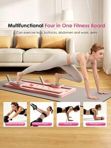 1pc Pilates Skateboard (With Automatic Rebound Board) -4-In-1 Foldable Home Fitness Board, Full Body Exercise System, Suitable For Strength Training, Aerobic Exercise, And Home Fitness - Multicolor - View 7