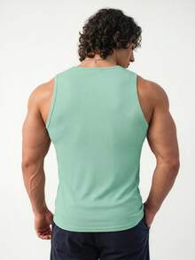 Ironwick 3 piezas Camisetas de tirantes casuales de unicolor de cuello redondo para hombre, tops deportivos, paquete de camisetas básicas, camisetas de baloncesto para hombre, sudaderas para hombre - Multicolor - Ver 4