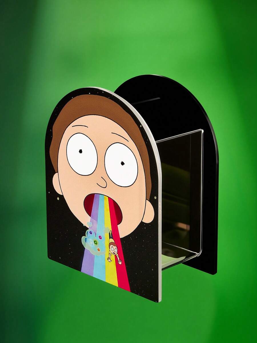 Rick and Morty X SHEIN 1 個科幻卡通男孩主題壓克力桌面收納架,多功能收納盒可用於化妝刷、筆、化妝品和日常用品,適合卡通迷的梳妝台收納架 - 彩色 - 查看 1