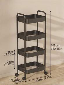 Stylish Thick Metal Rolling Storage Cart, Multifunctional Utility Trolley For Cosmetics, Toys & Snacks, Sturdy & Portable For Kitchen, Bedroom, Study & Balcony - Multicolor - View 12