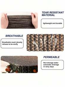 1 Piece Uv-Resistant Brown Hdpe Sunshade Canvas, Railing Safety Fence, Garden Fence, Pavilion Sunshade, Privacy Screen, Outdoor Sunshade Net, Windproof, Birdproof, Insectproof, Snowproof, Dustproof, Suitable For Summer Camping, Outdoor Swimming Pool, And Simple Garage - Multicolor - View 9