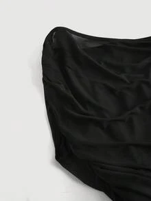 SHEIN MOD Top sin hombros transparente negro, de verano - Negro - Ver 6