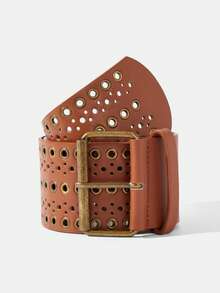 Maija Wide Belt - Brown - View 1