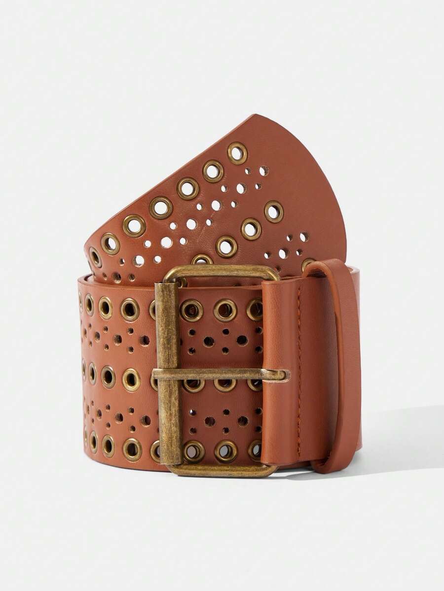 Maija Wide Belt - Brown - View 1