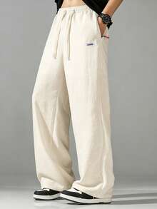VIVINTIMO Men's Casual Vacation Pants With Pocket And Drawstring Waist, Holiday - Apricot - View 5