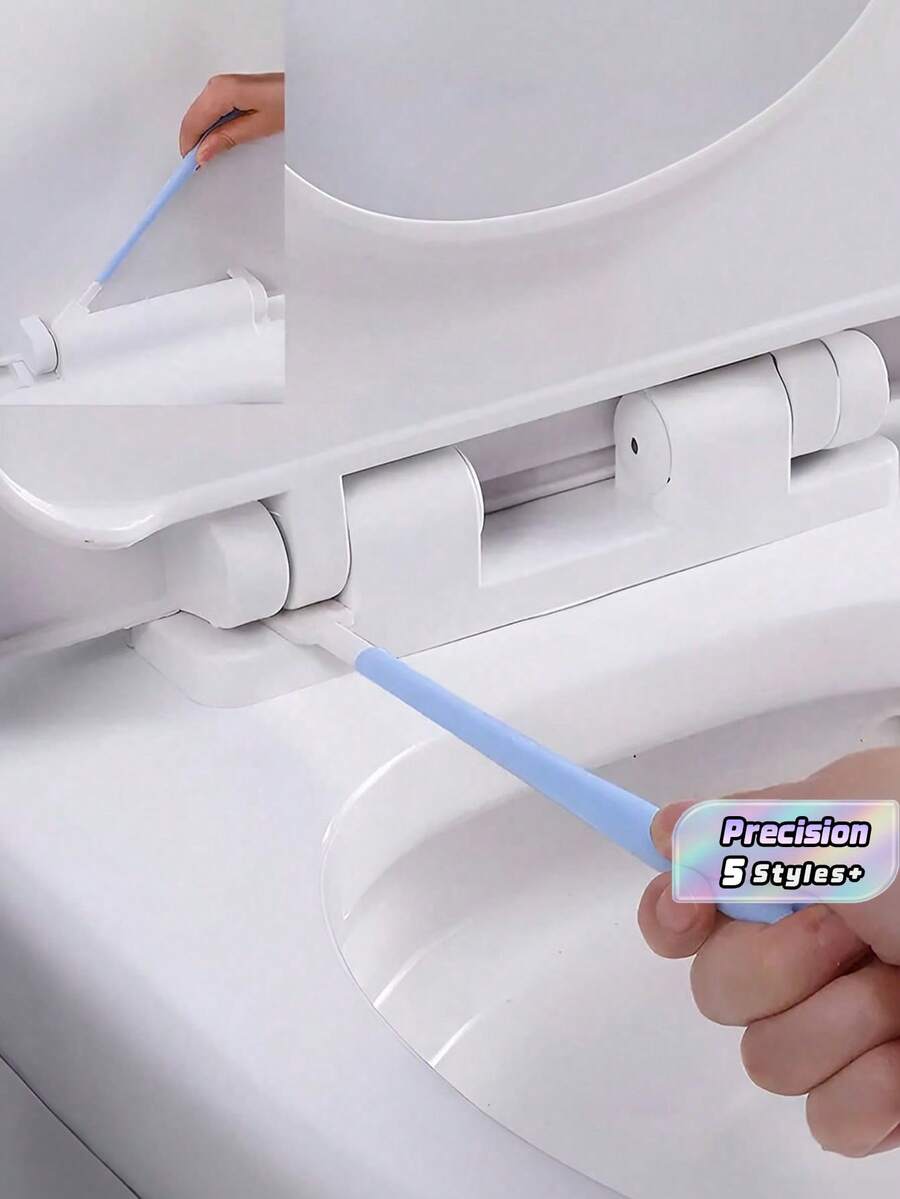 Disposable Toilet Brush Set, 1pc Handle + 10pcs Replaceable Heads For Deep, No Blind Spot Cleaning – Hygienic, Efficient, And Easy-To-Use Household Toilet Cleaning Tool. - multicolor - View 1