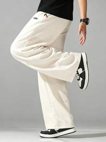 VIVINTIMO Men's Casual Vacation Pants With Pocket And Drawstring Waist, Holiday - Apricot - View 7