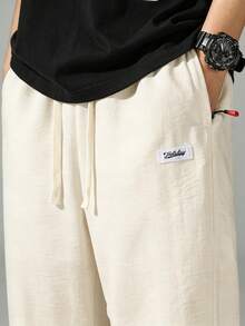 VIVINTIMO Men's Casual Vacation Pants With Pocket And Drawstring Waist, Holiday - Apricot - View 8