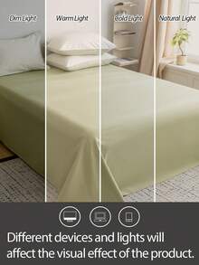Haus Hana 1pc Sage Green Flat Sheet, Soft Polyester Bed Sheet, Wrinkle & Fade Resistant Breathable Microfiber Flat Sheet - Green - View 6