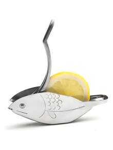 Cirelle 1個魚形不鏽鋼檸檬擠壓器，手動手持式柑橘榨汁機，壓花魚鱗圖案，防鏽易清洗水果壓榨器，便攜式廚房小工具，適用於檸檬、青檸柑橘汁製作，居家酒吧理想選擇 - 銀色 - 查看 6
