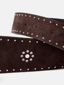 Maija Rivet Belt - Coffee - View 4