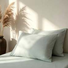Cirelle 1pc Light Dusty Green Pillowcase, Soft Polyester Pillow Sham, Smooth Breathable Polyester Bedding Pillow Protector Case With Envelope Closure (No Insert) - gray-green - View 3