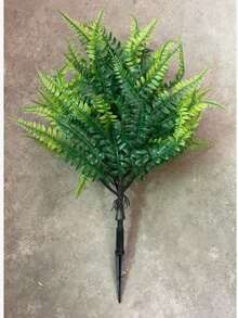 Artificial Cedar Shrub With Stakes, UV Resistant Evergreen Fake Plant In Cement Planter, Durable Potted Artificial Cedar Tree For Indoor Outdoor Front Porch, Garden & Backyard Decor - Multicolor - View 2