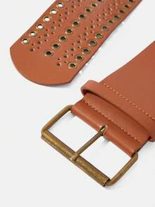 Maija Wide Belt - Brown - View 5